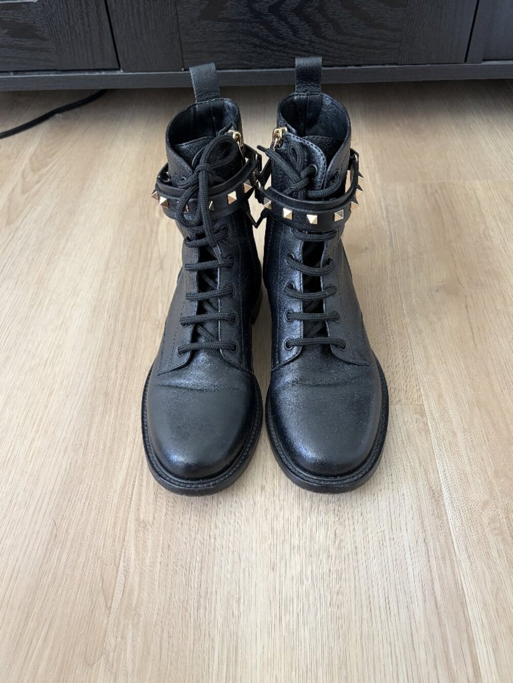 Valentino Garavani Rockstud Lace-Up Combat Boots | Women's EU38/US8